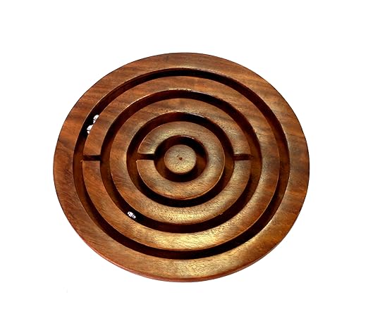 Wooden Labyrinth Maze Puzzle Game (6 Inches) – Ball-in-a-Maze Toy for Kids & Young Adults