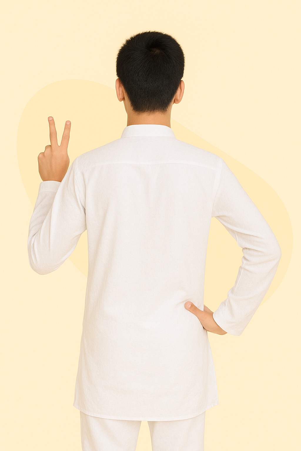 Boy's Ethnic Cotton Kurta Pyjama Set - View 4