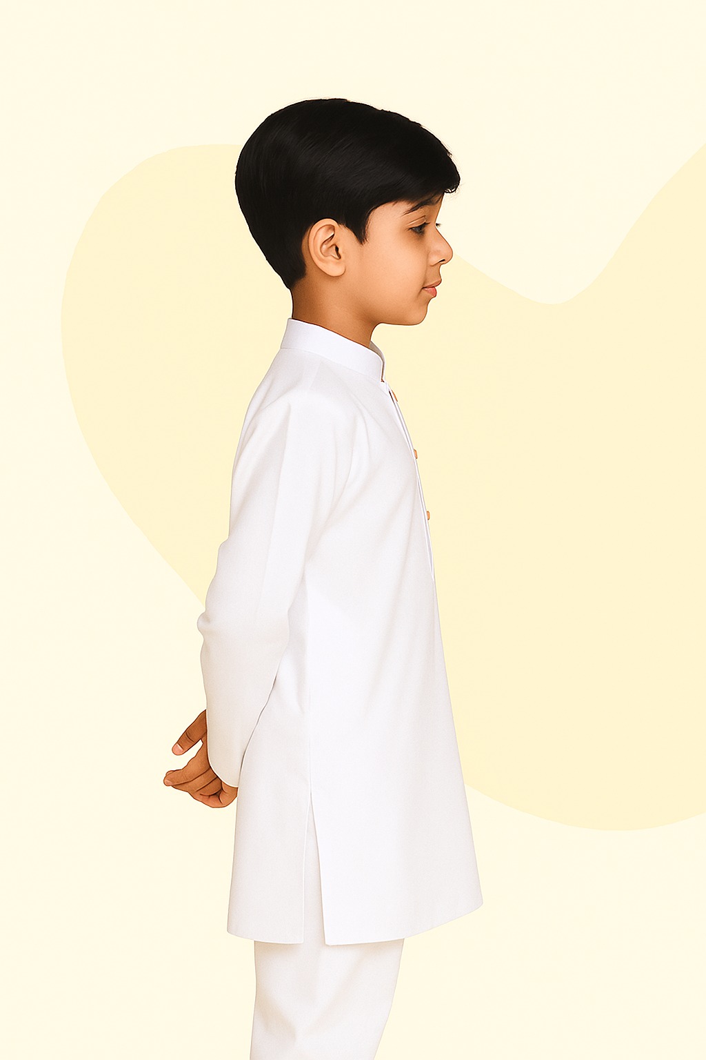 Kids Ethnic Cotton Kurta Pyjama Set - View 2
